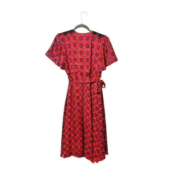 Anthropologie Kopal Adria Red flutter sleeves wrap dress - Picture 5 of 10